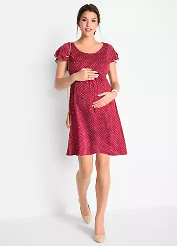 Maternity Dotty Dress by bonprix | Look Again