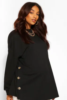 Maternity Side Button Nursing Sweatshirt