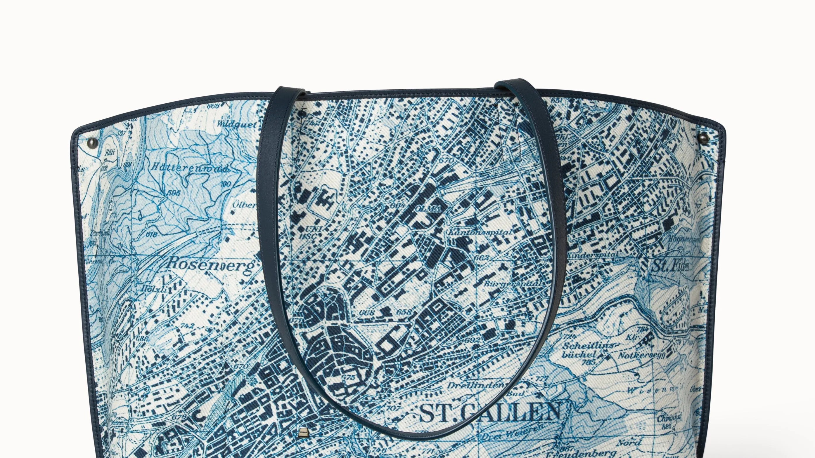 Medium Shoulder Bag in Printed Cotton Fabric