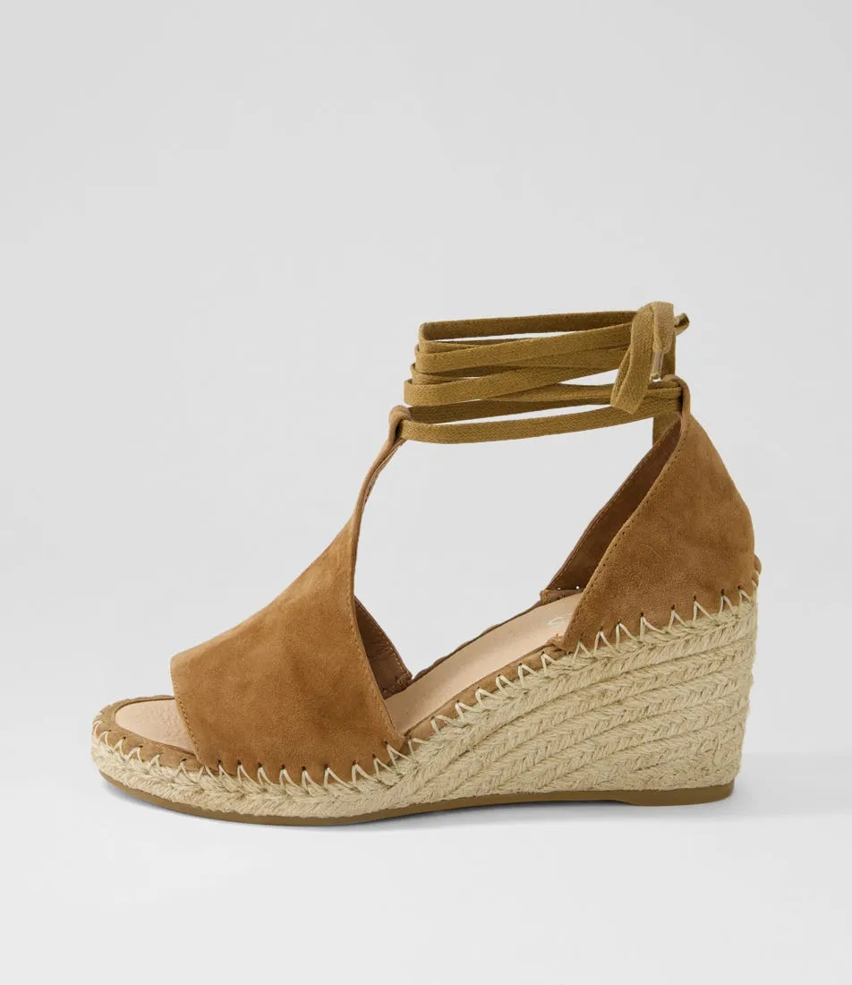 MIDAS Gogae Light Choc Natural Rope Suede Sandals