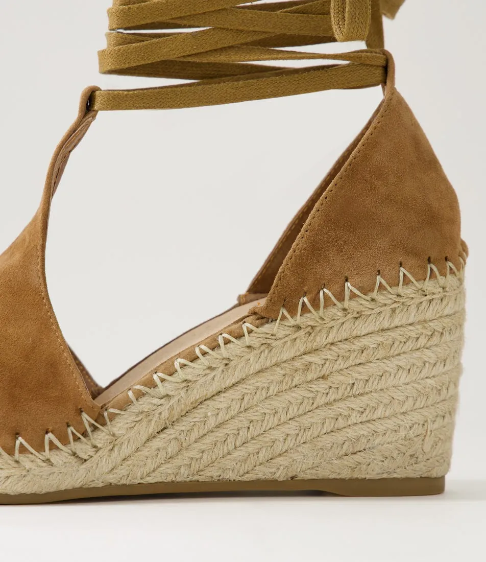 MIDAS Gogae Light Choc Natural Rope Suede Sandals