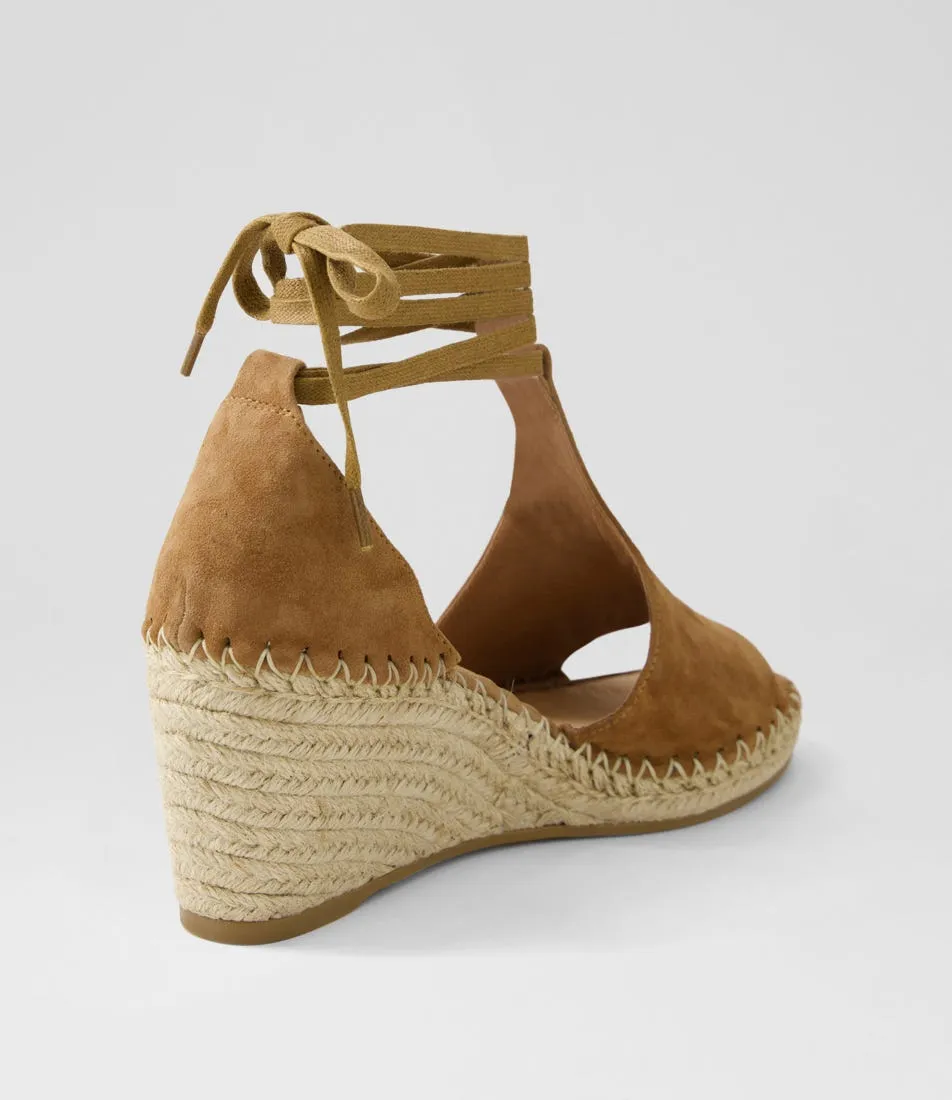 MIDAS Gogae Light Choc Natural Rope Suede Sandals