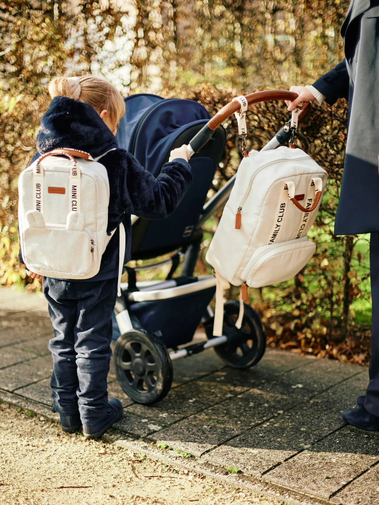 Mini Club Backpack in Canvas, by CHILDHOME - white