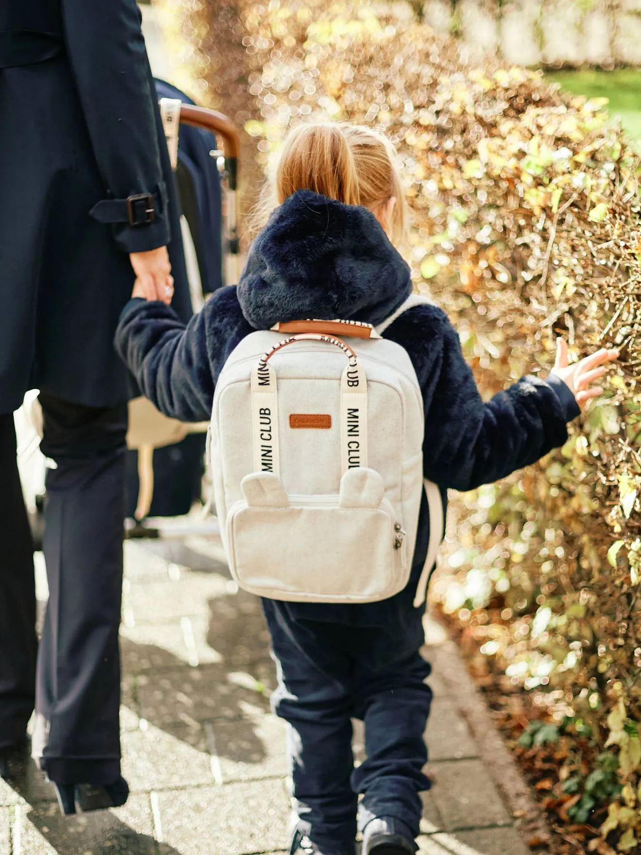 Mini Club Backpack in Canvas, by CHILDHOME - white