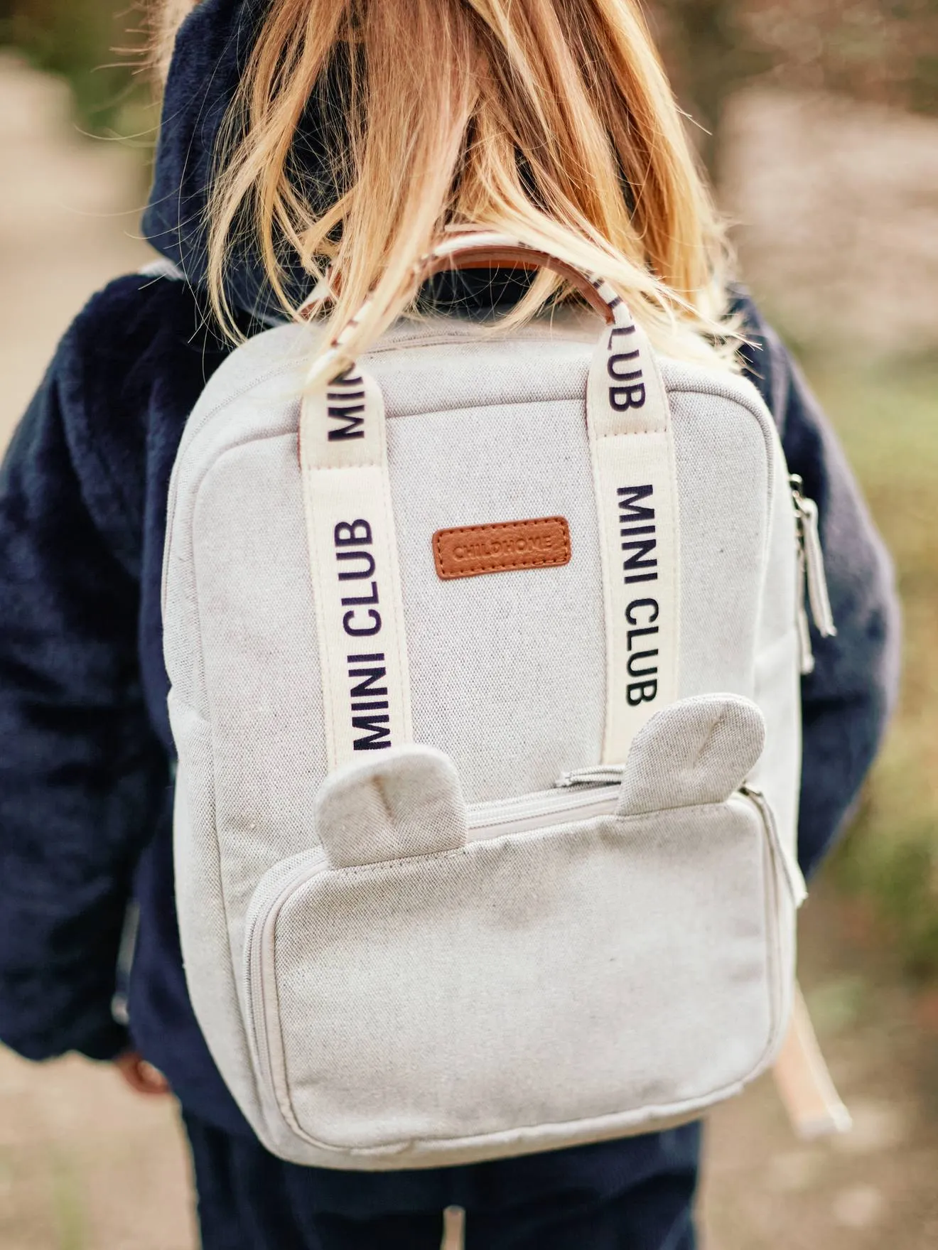 Mini Club Backpack in Canvas, by CHILDHOME - white