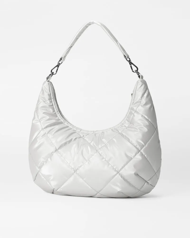 MZ Wallace    Quilted Madison Shoulder Bag Oyster Metallic