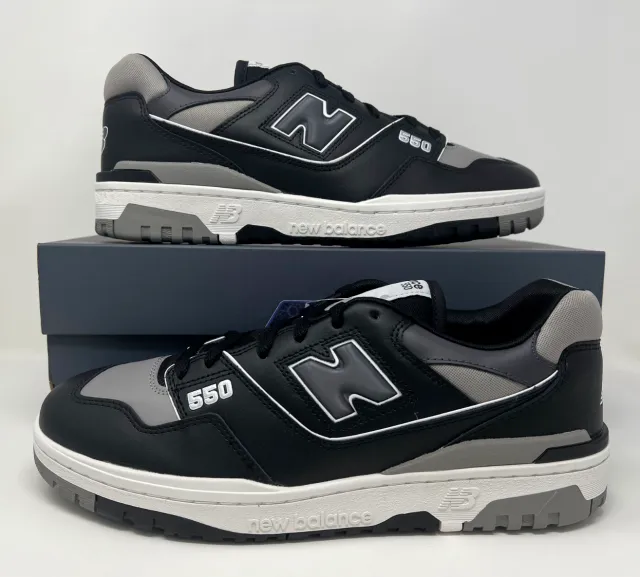 Nb new balance 550 shadow gray black marblehead lifestyle men's size 11 bb550sr1