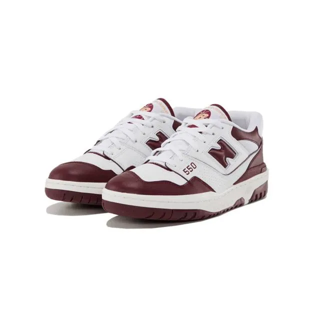 New Balance 550 (White Burgundy/ Burgundy Red/ White) Me...