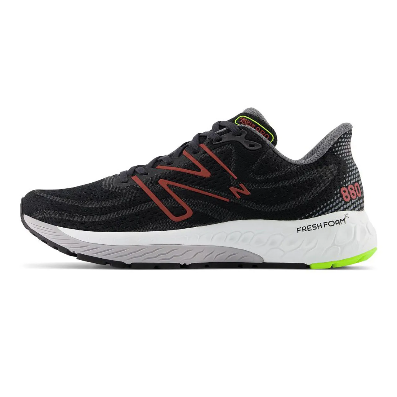 New Balance Men's Fresh Foam X 880v13 - Black / Brick Red