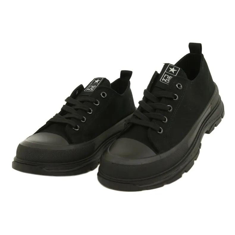 News Fashionable Sneakers On Platform 21SP02-1400 black