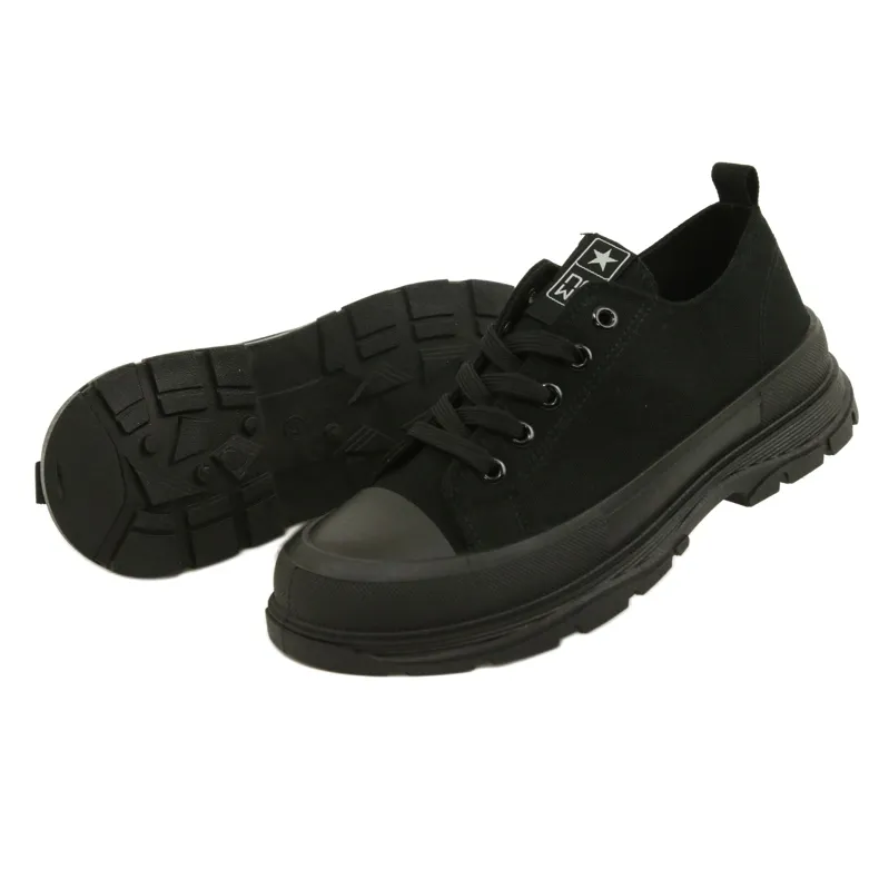 News Fashionable Sneakers On Platform 21SP02-1400 black