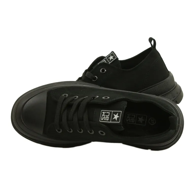 News Fashionable Sneakers On Platform 21SP02-1400 black