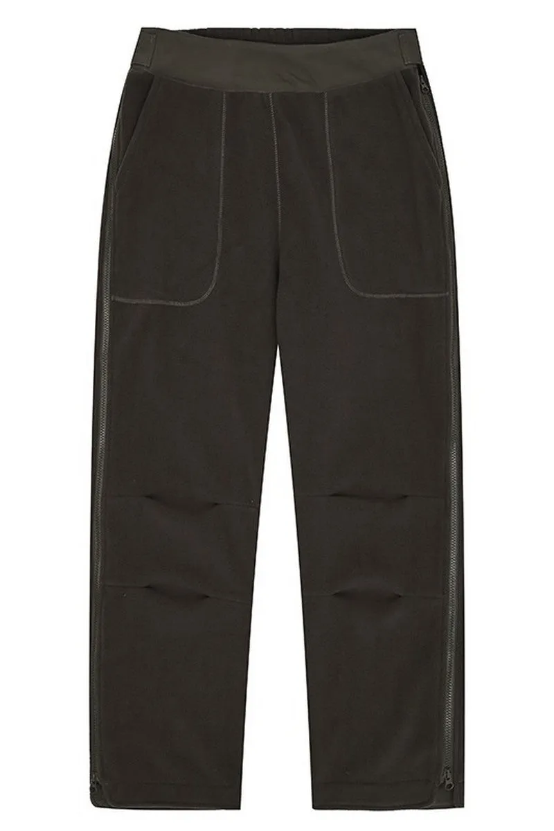 OO Fleece Zipper Loose Trousers