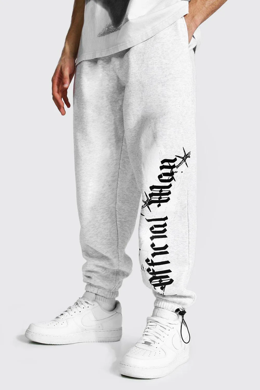 Oversized Official Man Barbed Wire Joggers | boohooMAN UK