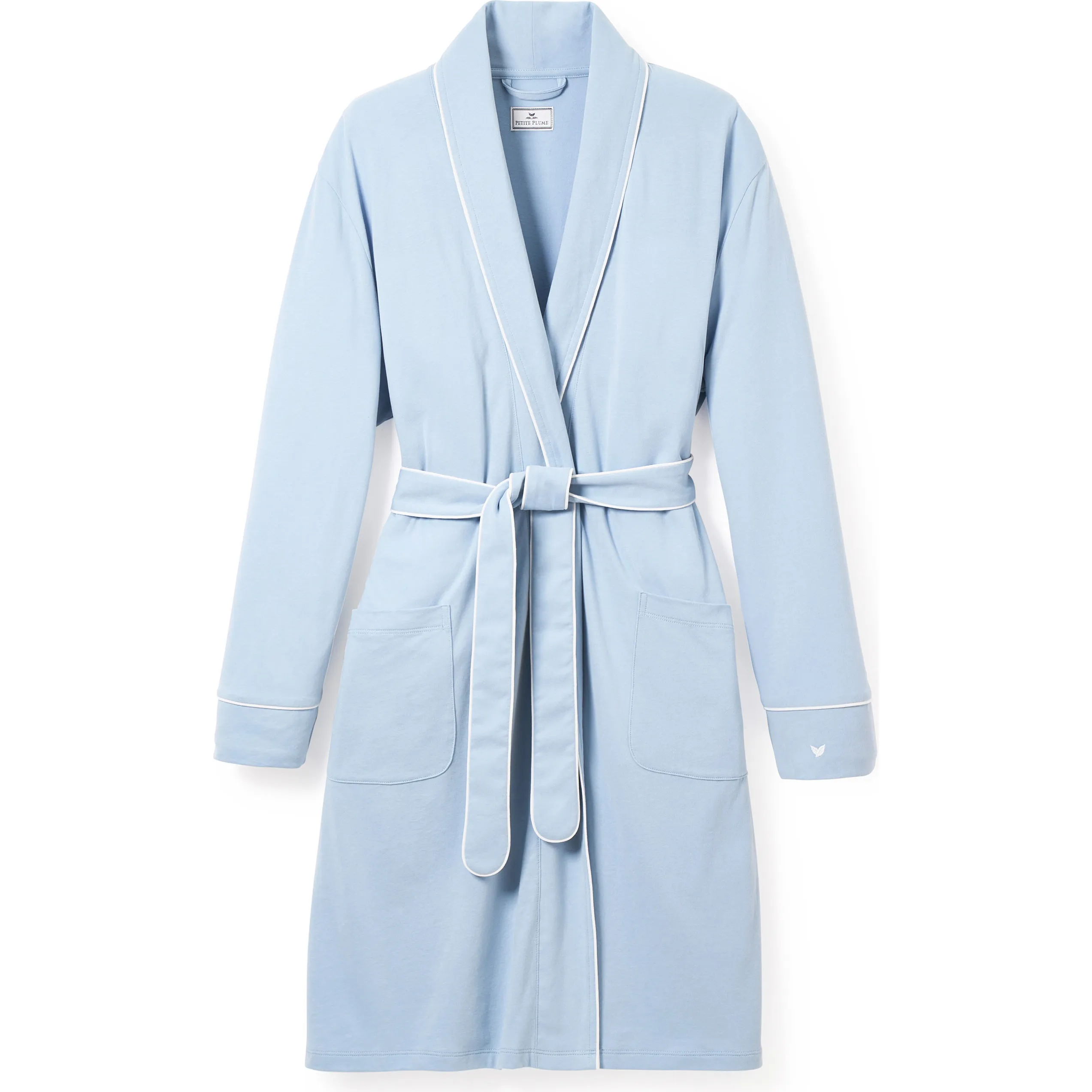 Petite Plume Pima Cotton Maternity Robe, Periwinkle