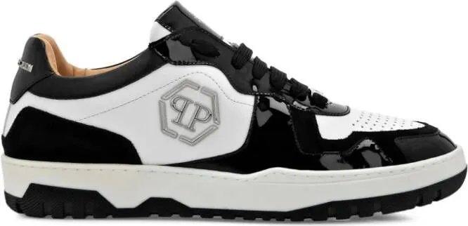 Philipp Plein panelled leather sneakers Black