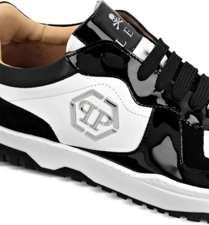 Philipp Plein panelled leather sneakers Black