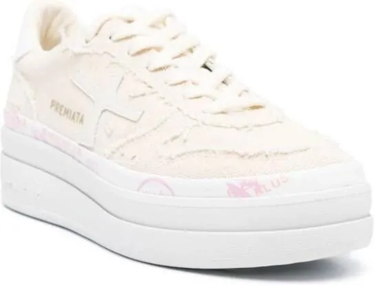 Premiata knitted panelled sneakers Neutrals