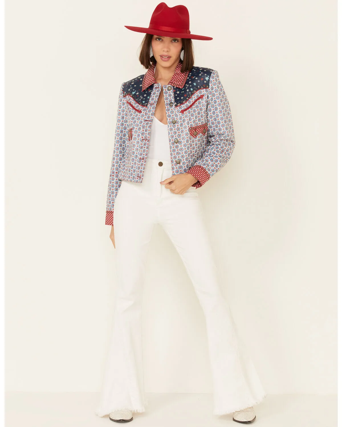 Product Name:  Double D Ranch Women's Multi Print Chick Fiddle Button-Front Jacket