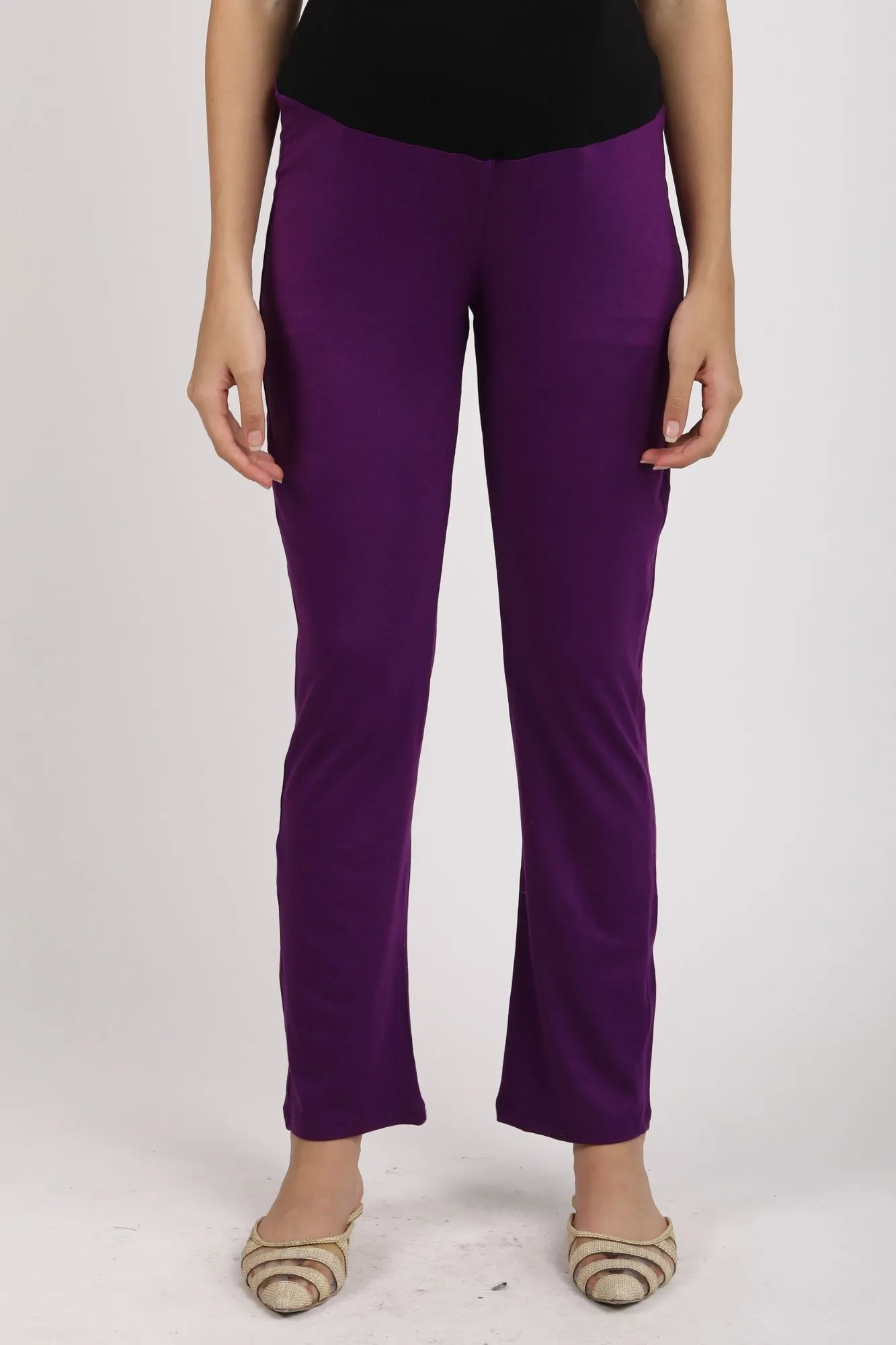 Purple Over The Bump  Leggings (VISCOSE LYCRA- NARROW FIT)