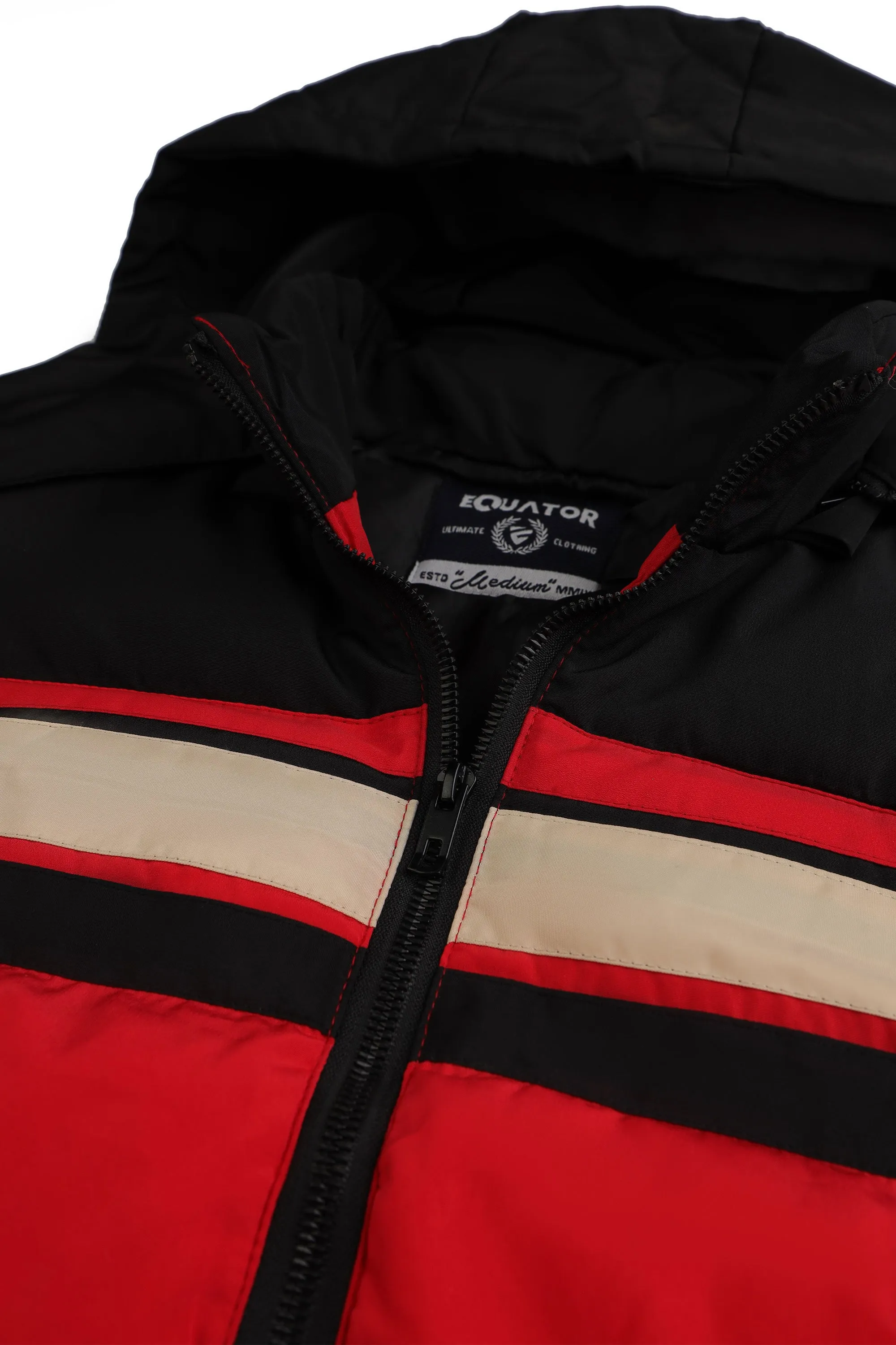 Red and Black Hooded Jacket