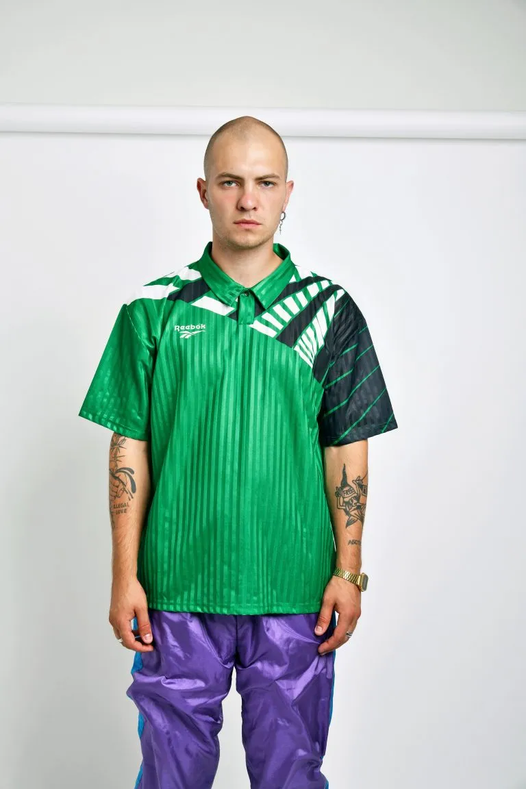 REEBOK vintage football shirt green