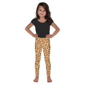 Retro Flower Checkerboard Kid's Leggings