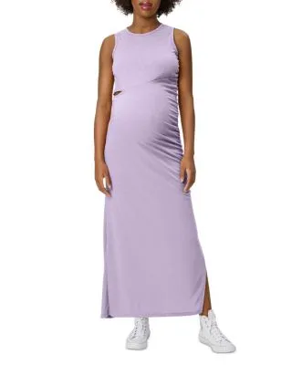 Ribbed Cutout Maxi Maternity Dress