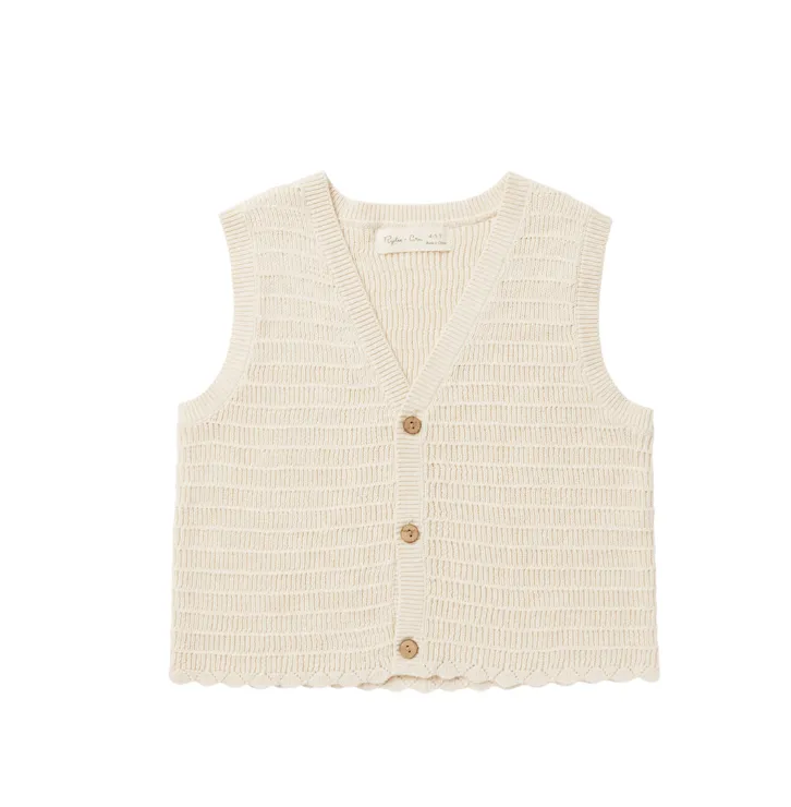 Rylee + Cru Knit Vest in Natural