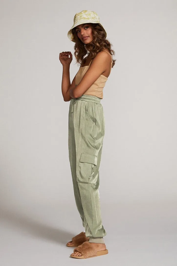 Salmon and Sage Satin Joggers-2 Colors