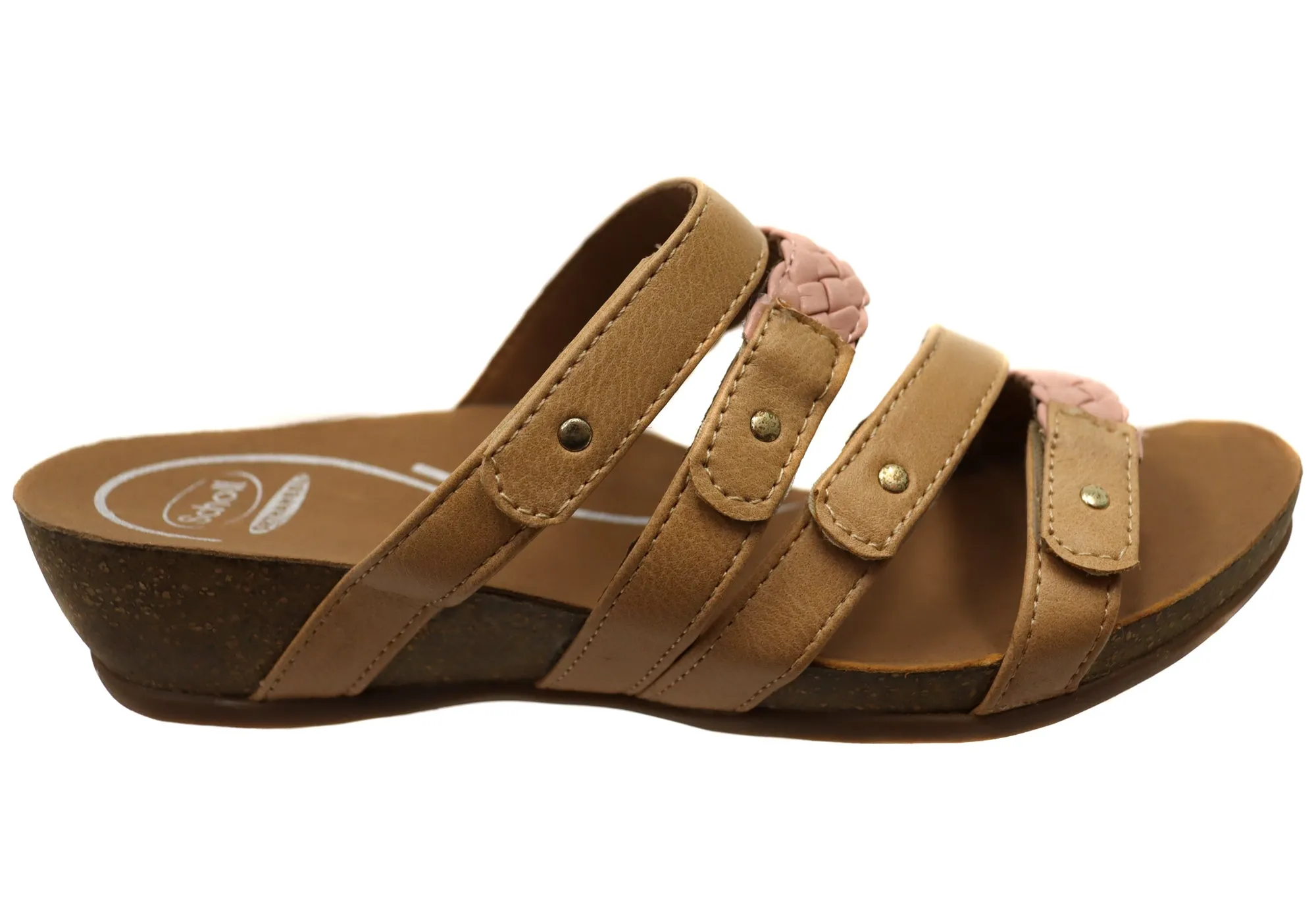 Scholl Orthaheel Jane Womens Comfortable Wedge Slides Sandals