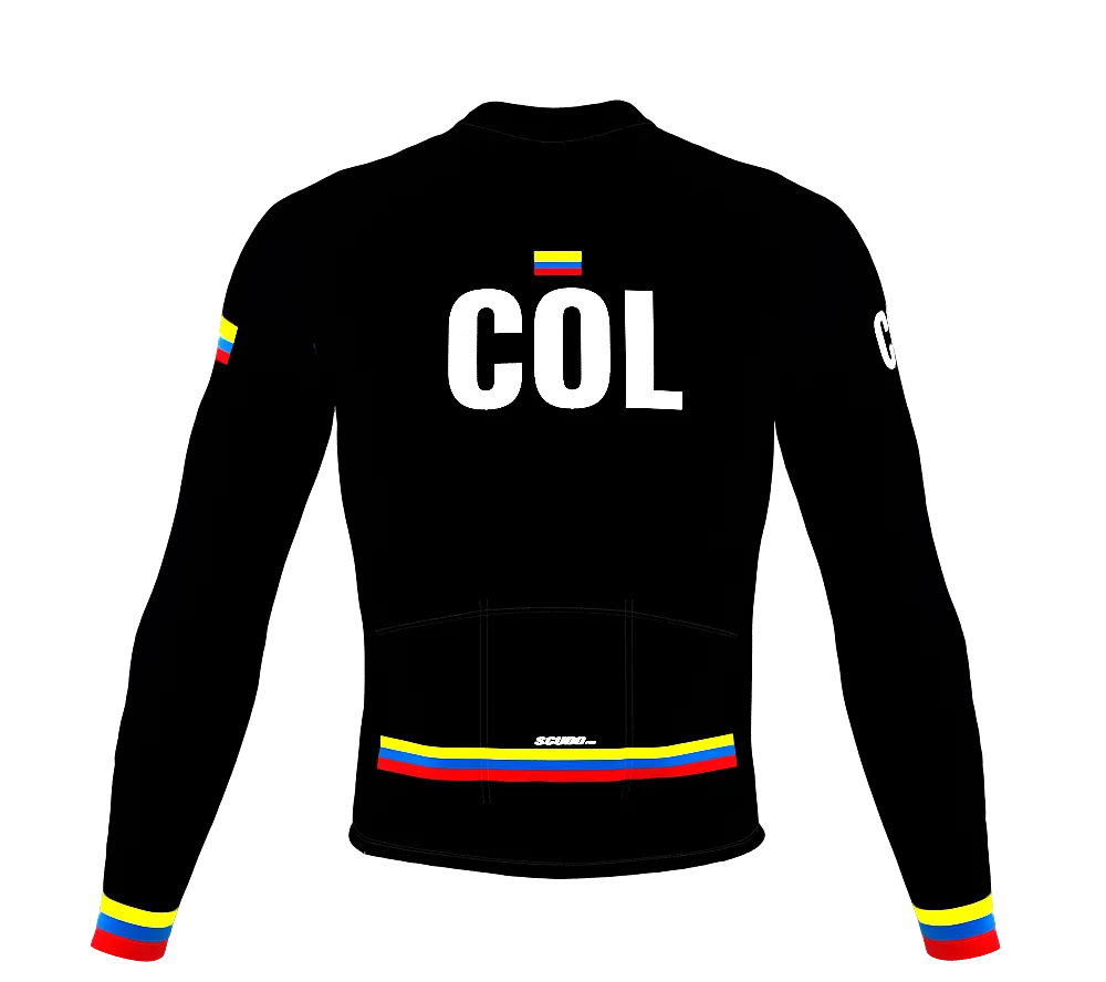 ScudoPro Pro Thermal Long Sleeve Cycling Jersey Country CODE Colombia Black | Men and Women