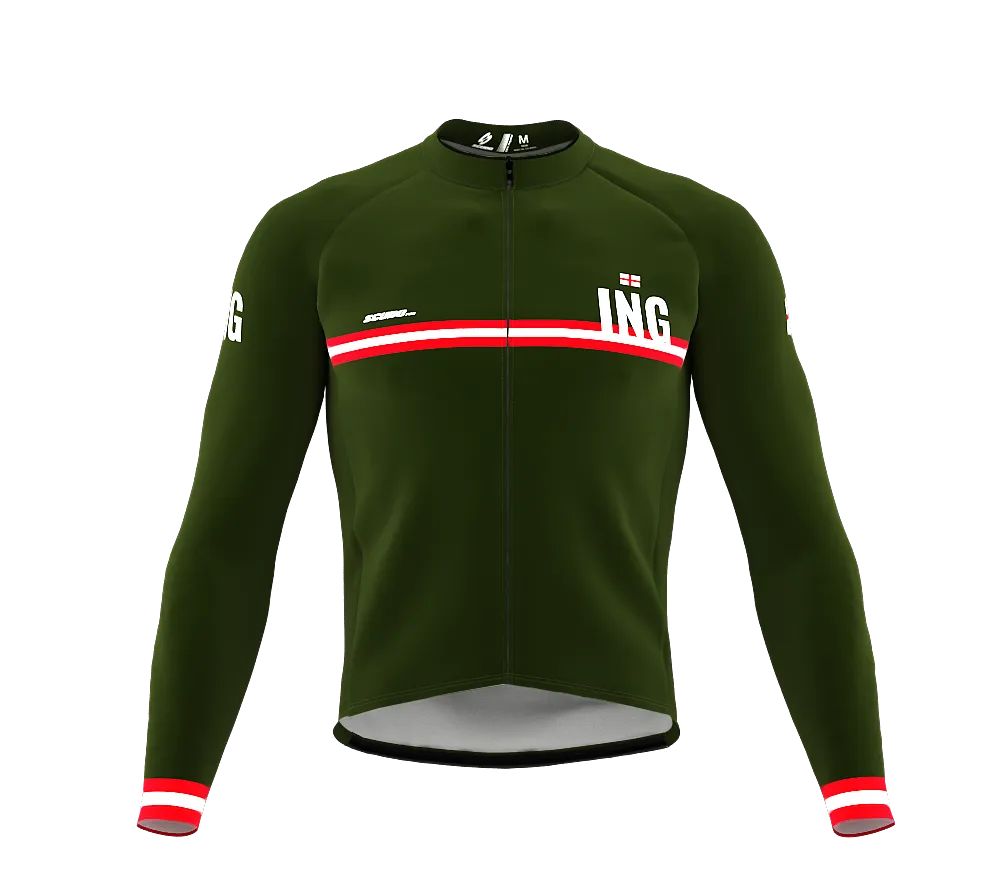 ScudoPro Pro Thermal Long Sleeve Cycling Jersey Country CODE England Green | Men and Women