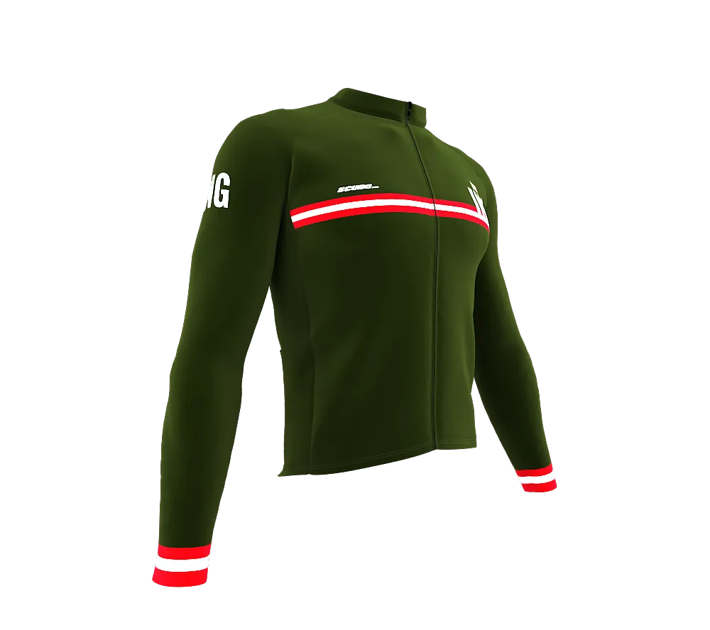 ScudoPro Pro Thermal Long Sleeve Cycling Jersey Country CODE England Green | Men and Women