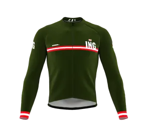 ScudoPro Pro Thermal Long Sleeve Cycling Jersey Country CODE England Green | Men and Women