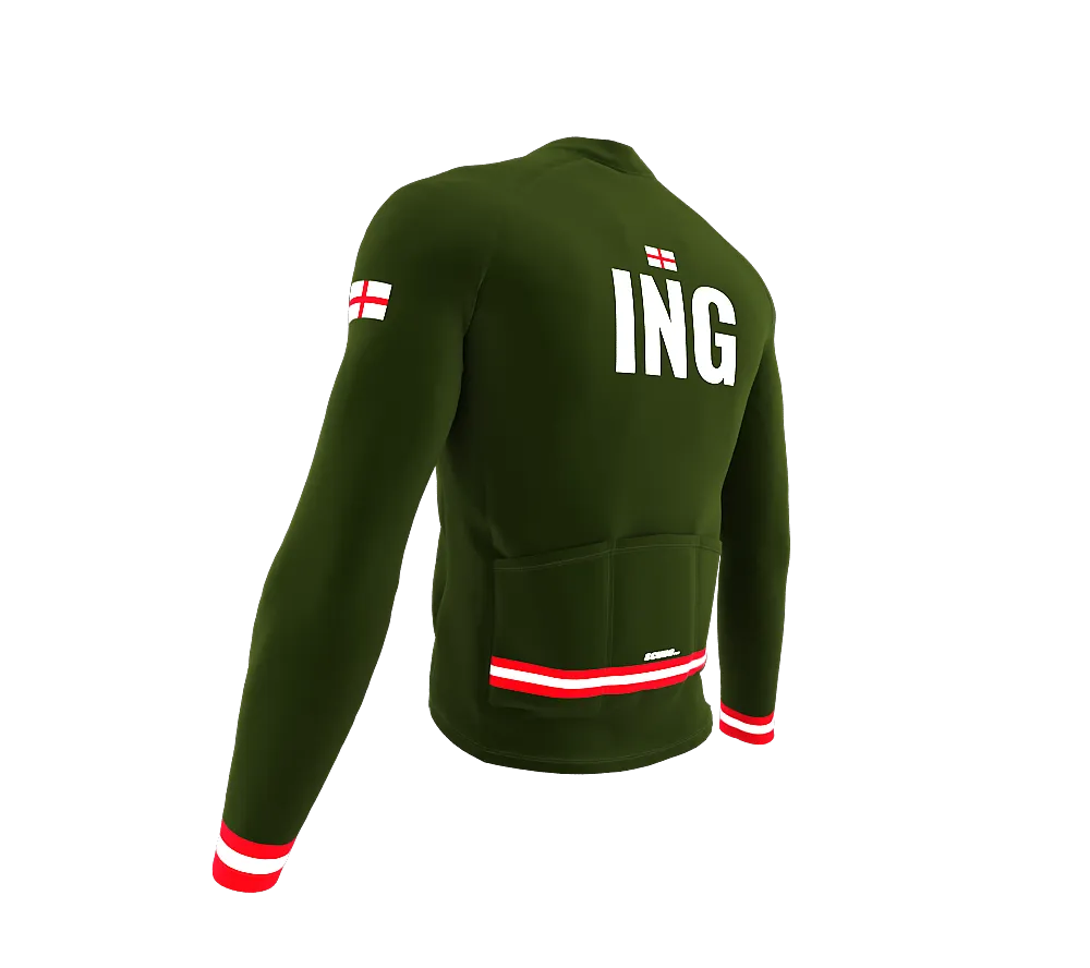 ScudoPro Pro Thermal Long Sleeve Cycling Jersey Country CODE England Green | Men and Women