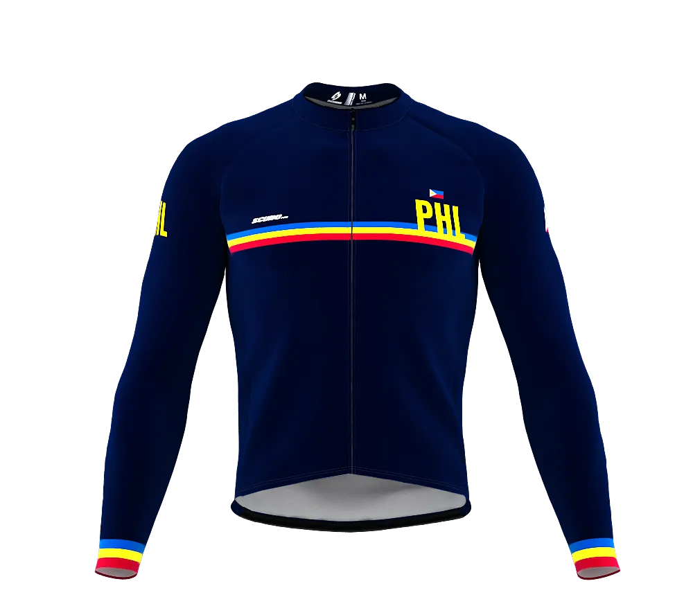 ScudoPro Pro Thermal Long Sleeve Cycling Jersey Country CODE Philippines Blue | Men and Women