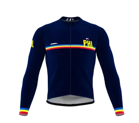 ScudoPro Pro Thermal Long Sleeve Cycling Jersey Country CODE Philippines Blue | Men and Women