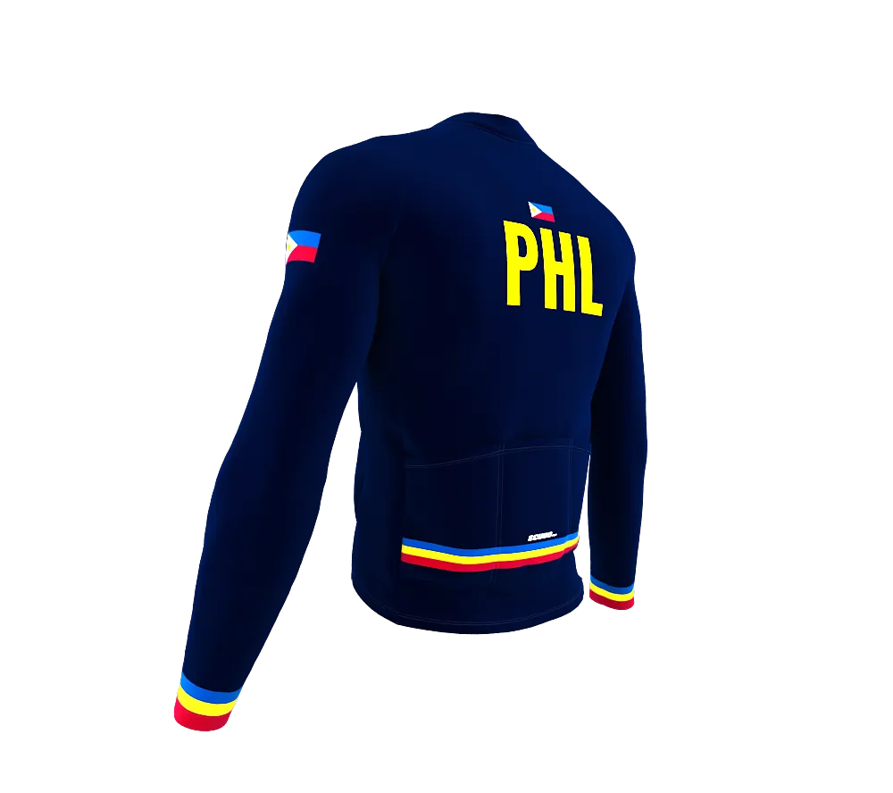 ScudoPro Pro Thermal Long Sleeve Cycling Jersey Country CODE Philippines Blue | Men and Women