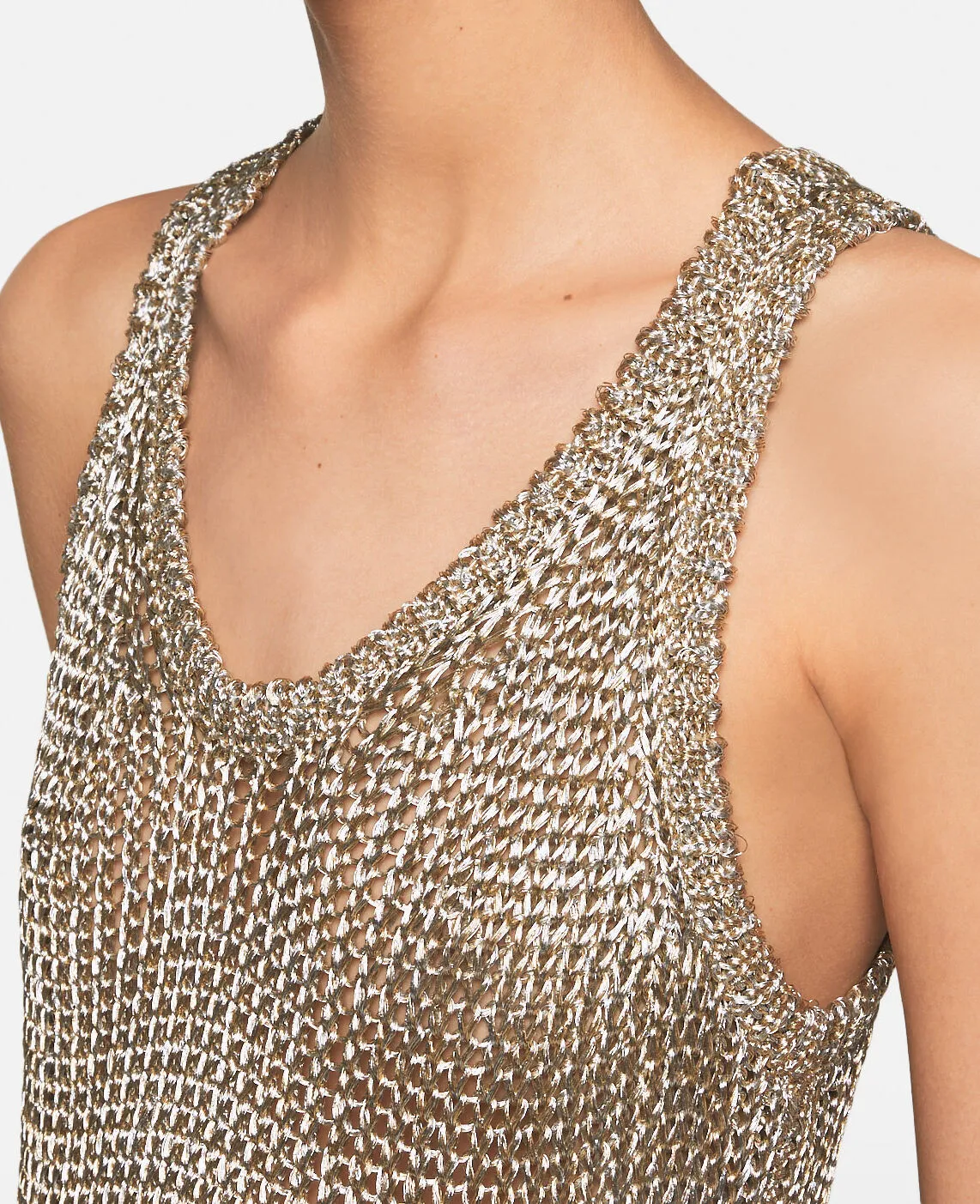 Sheer Sparkle Woven Tank Top