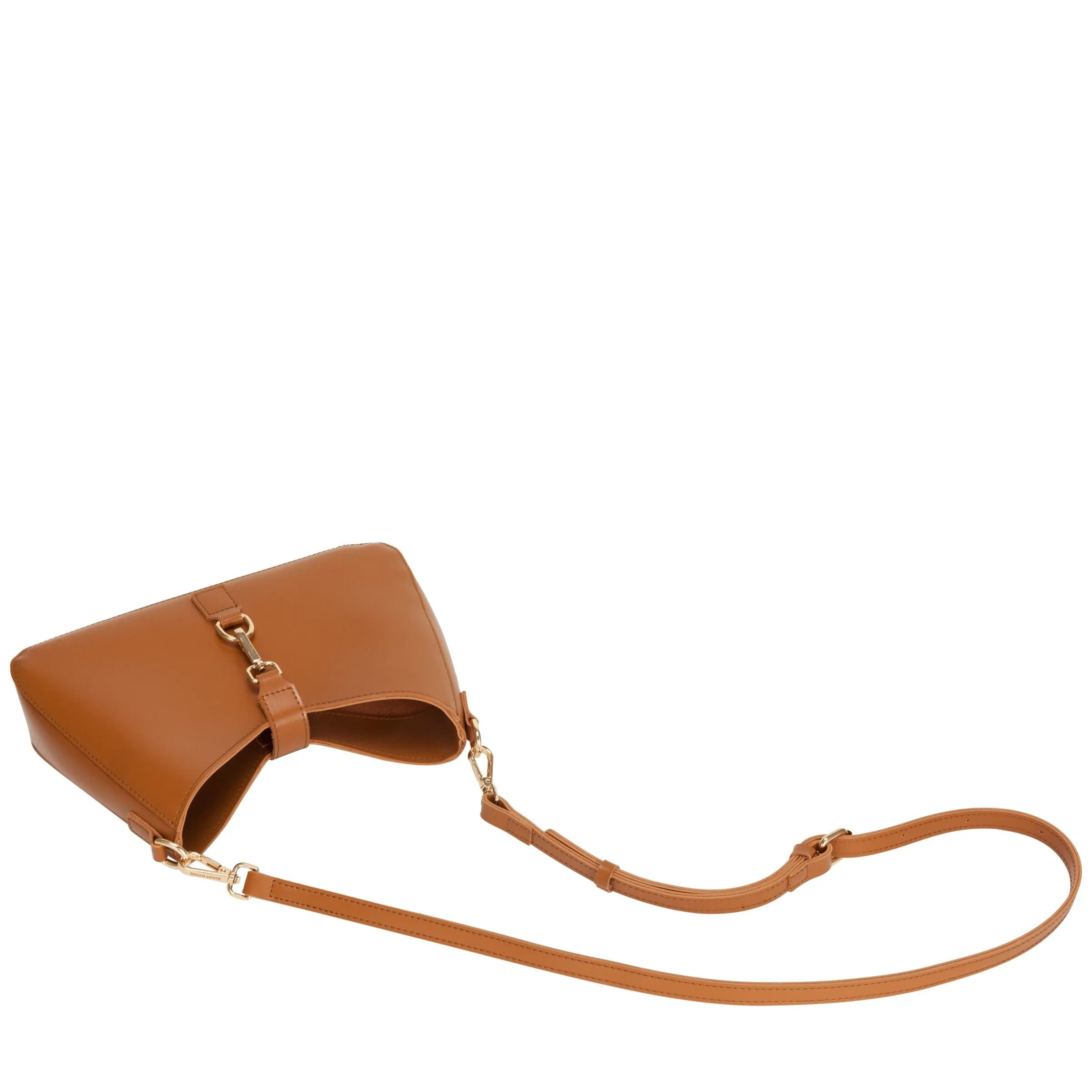 Shoulder Bag With Fastening Detail In Tan