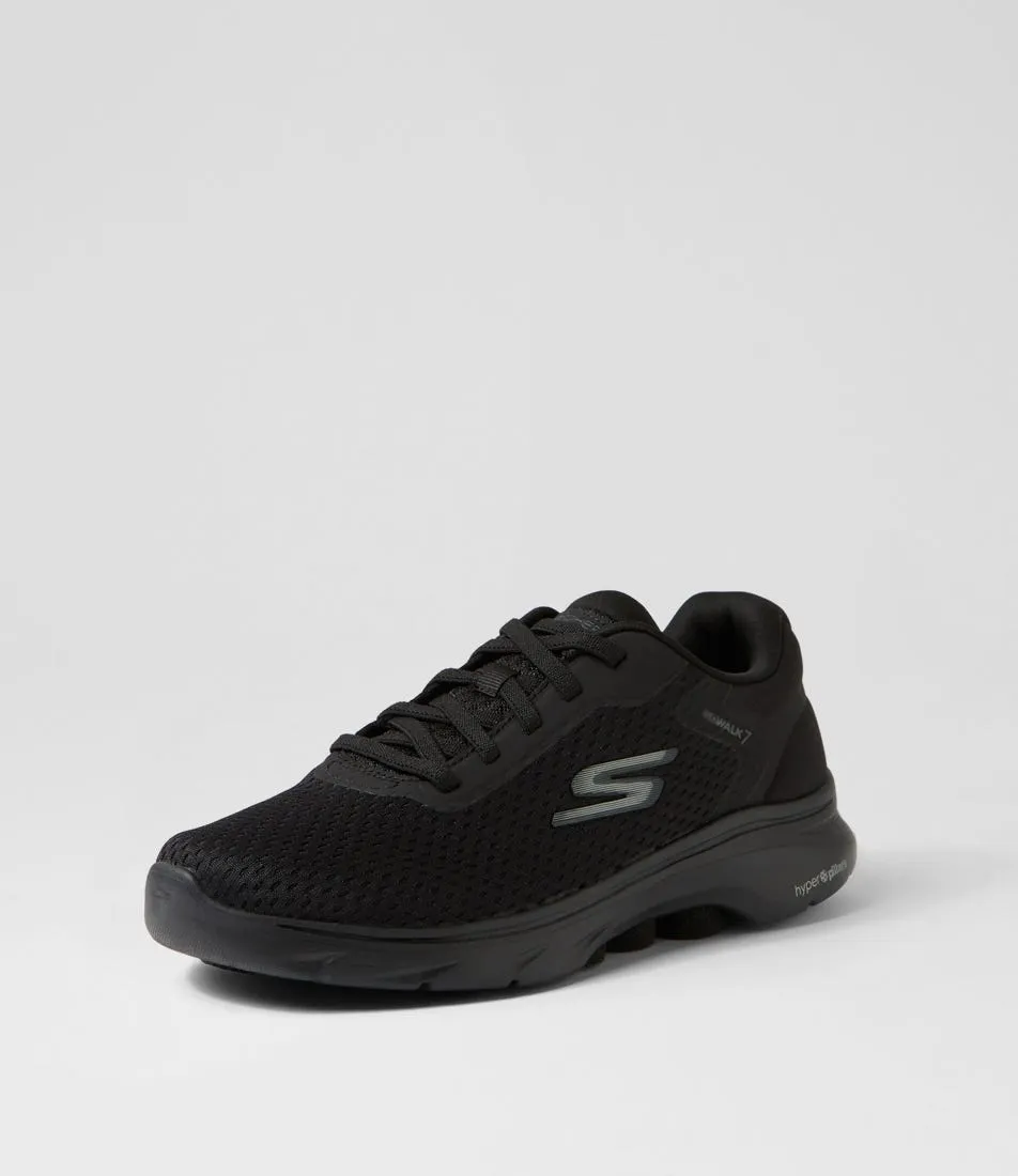 SKECHERS Go Walk 7 Black Knit Sneakers