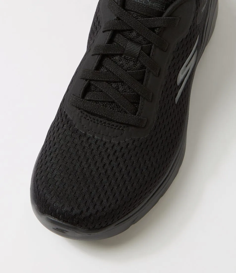 SKECHERS Go Walk 7 Black Knit Sneakers