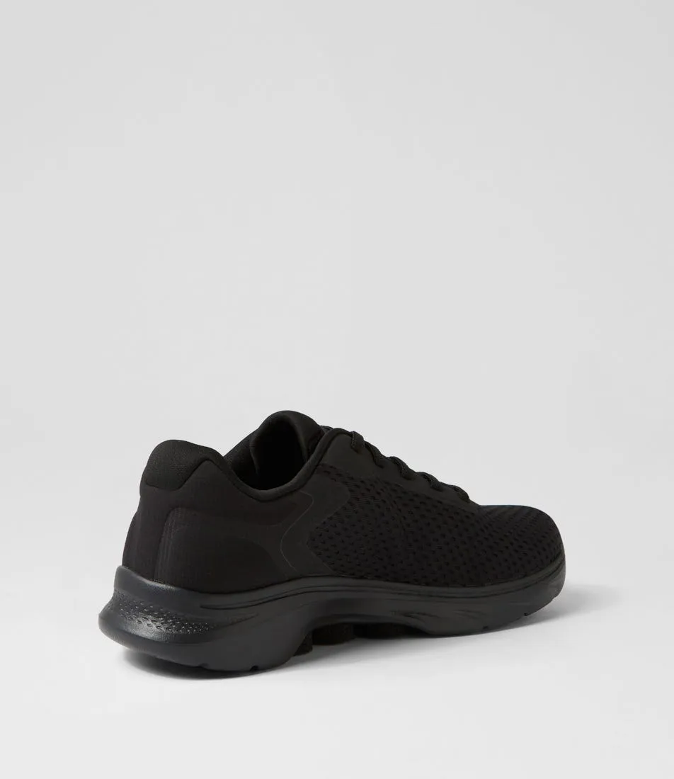 SKECHERS Go Walk 7 Black Knit Sneakers