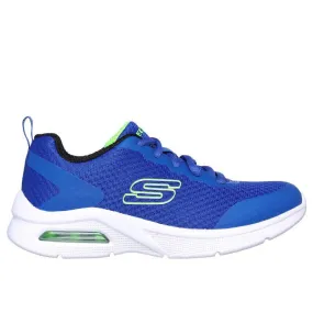 Skechers Kids' Microspec Max Kaptix Youth Trainers Blue / Lime - SS24