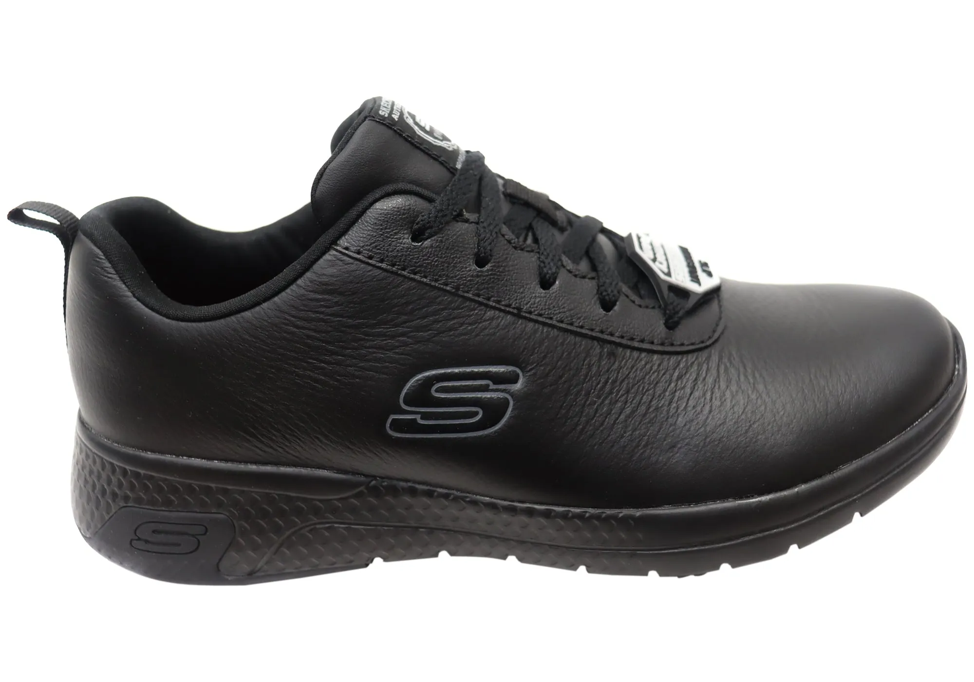 Skechers Womens Leather Marsing Gmina Slip Resistant Work Shoes