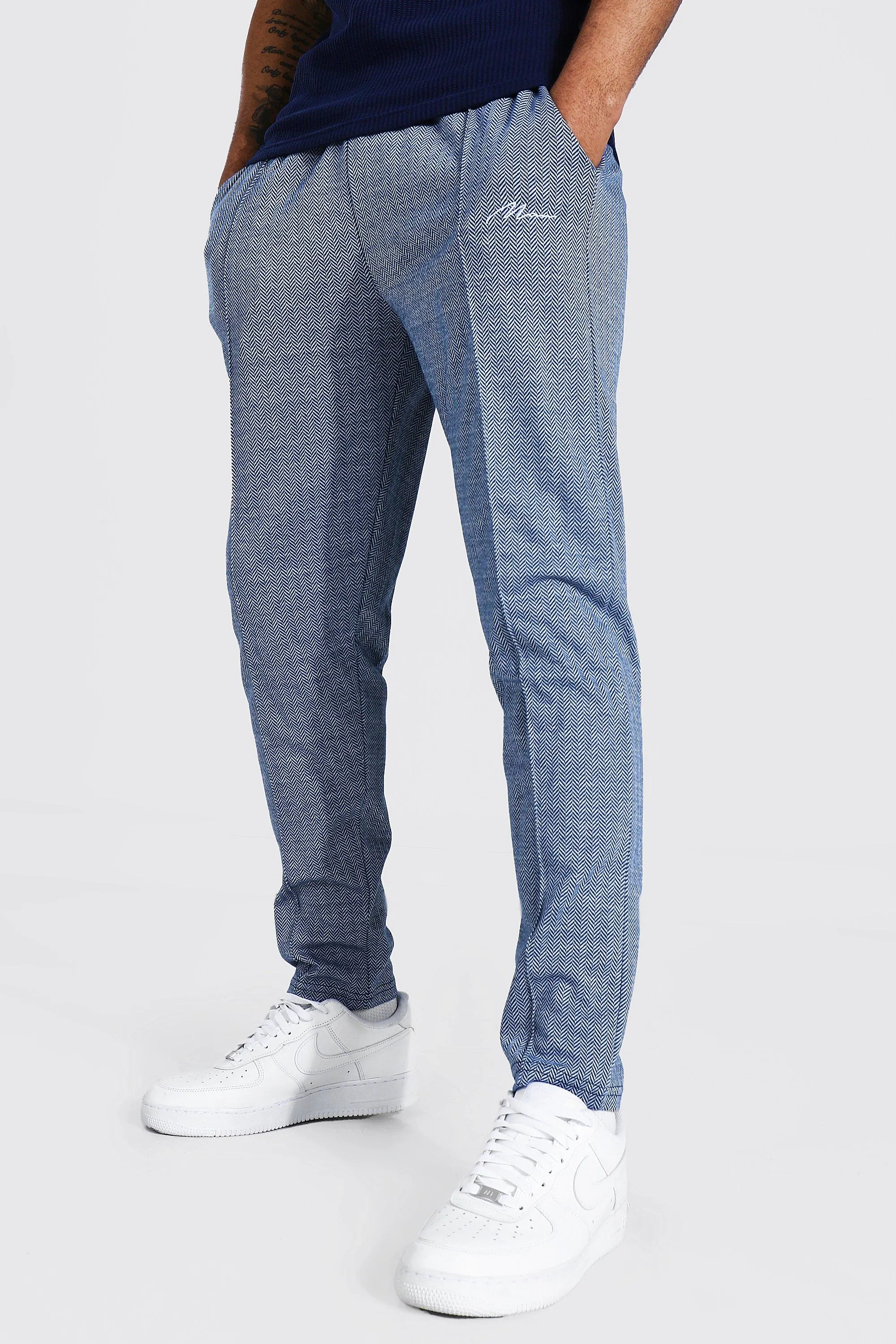 Slim Man Signature Jacquard Pintuck Joggers