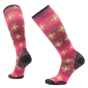 Smartwool Women's Ski Zero Cushion Paths Crossed Print OTC Socks