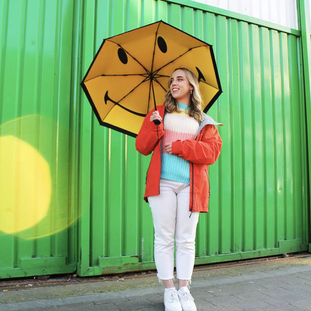 Smiley Umbrella - Black / Yellow