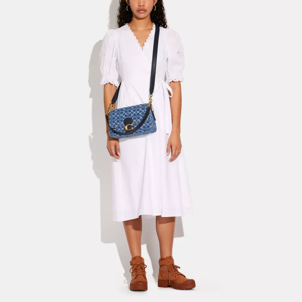 SOFT TABBY SHOULDER BAG IN SIGNATURE DENIM